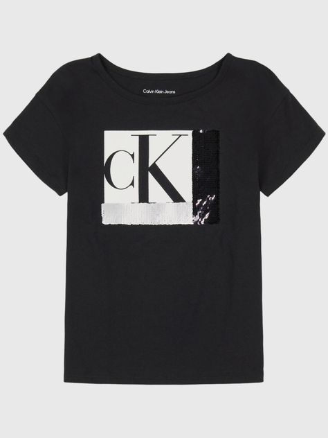 Polera Niña Color block Sequin Negro Calvin Klein-1