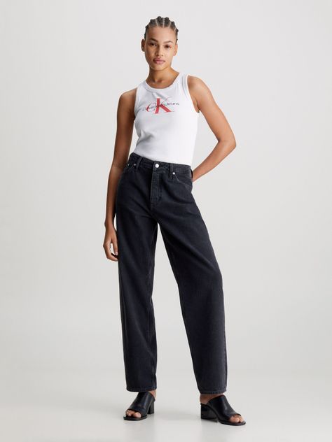 Polera Archival Monologo Rib Tank Blanco Calvin Klein-1