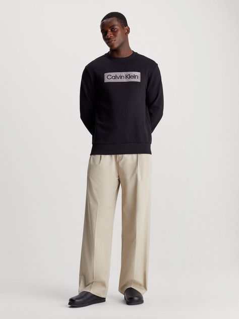 Polerón Textured Embroidery Negro Calvin Klein-1