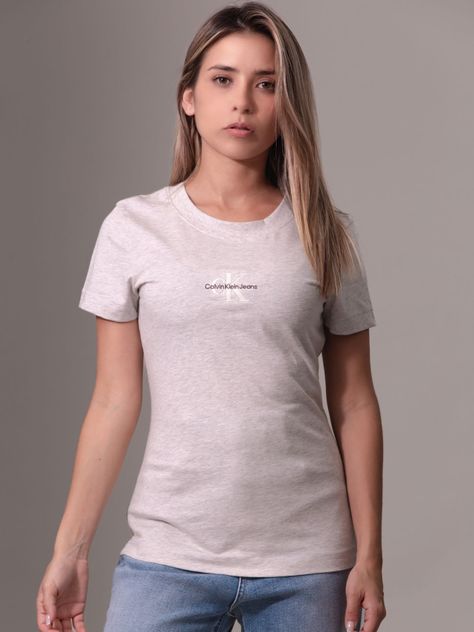 Polera Monologo Slim Gris P6G Calvin Klein-0