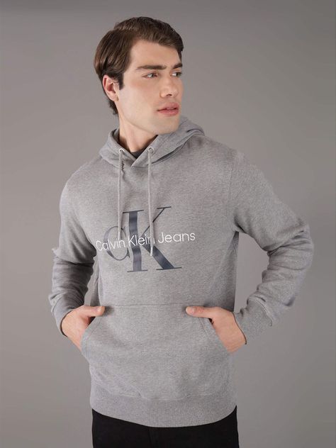 Polerón con Gorro Seasonal Monologo Gris Calvin Klein-0