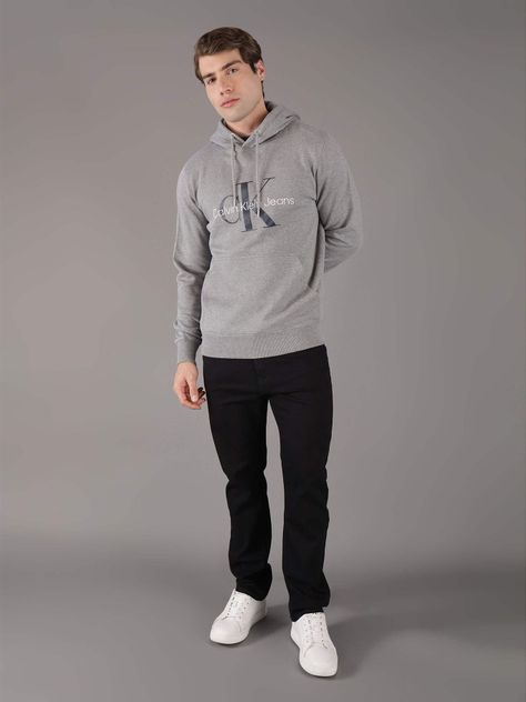 Polerón con Gorro Seasonal Monologo Gris Calvin Klein-1
