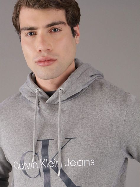 Polerón con Gorro Seasonal Monologo Gris Calvin Klein-3