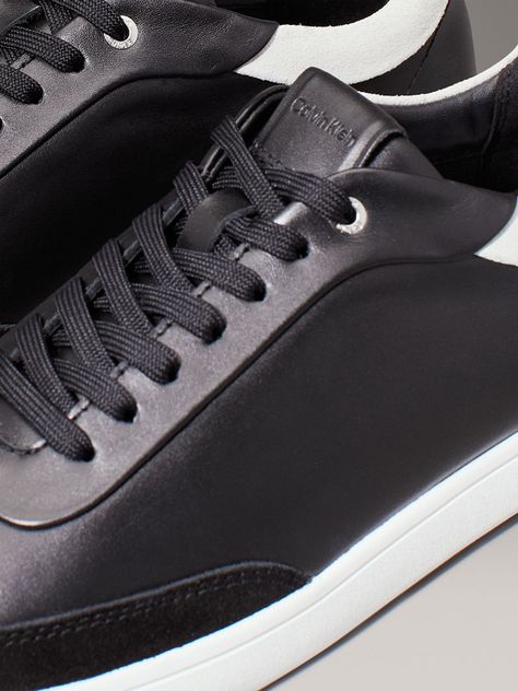 Zapatillas de Cuero Cupsole Lace Mix Negro Calvin Klein-6