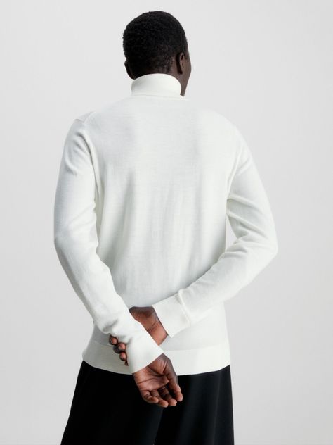 Sweater Cuello Alto Merino Blanco Calvin Klein-2