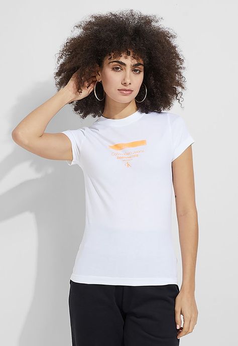 Polera Stripe Logo Modern Blanco-0