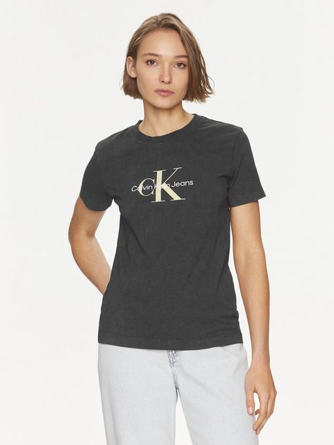 Polera Archival Monologo Regular Negro Calvin Klein-0