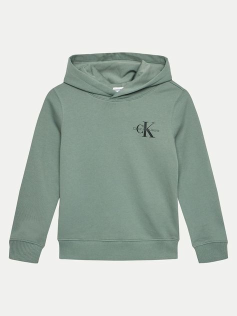 Poleron c Gorro Niño Small Monogram Verde Calvin Klein-0