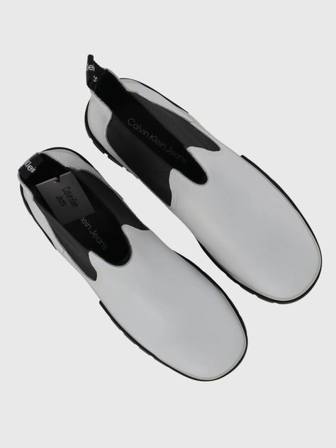 Botas Combat Chelsea De Cuero Blanco Calvin Klein-2