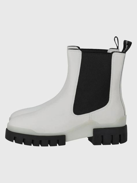 Botas Combat Chelsea De Cuero Blanco Calvin Klein-4