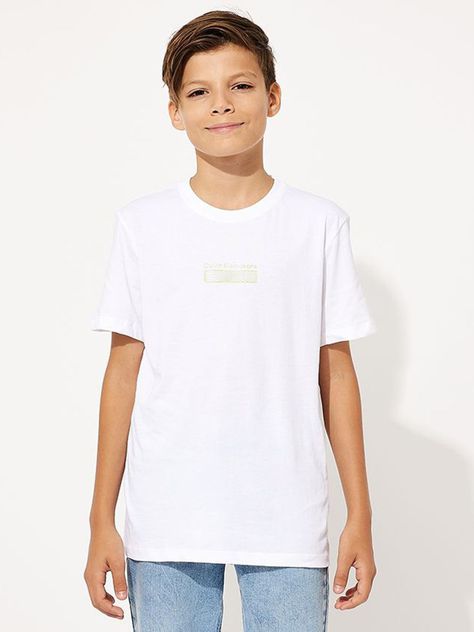 Polera Niño Jersey Wave Blanco Calvin Klein-0