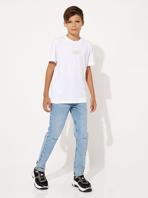 Polera Niño Jersey Wave Blanco Calvin Klein-1