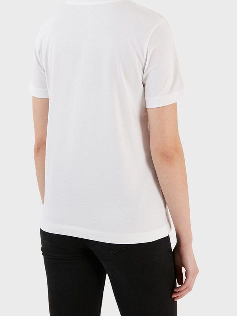 Camiseta con cuello redondo y logo Blanco Calvin Klein-2
