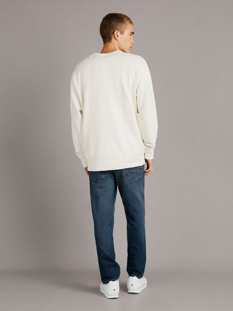Polerón Badge Crew Neck Crema Calvin Klein-2