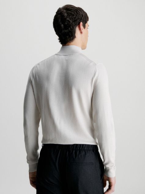 Sweater Cuello Alto Merino Mock Crema Calvin Klein-2