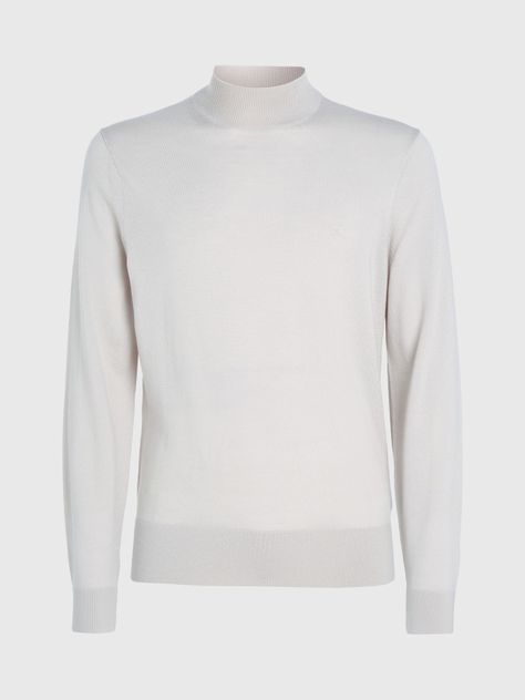 Sweater Cuello Alto Merino Mock Crema Calvin Klein-4