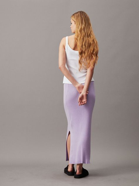 Falda Woven Label Morado Calvin Klein-1