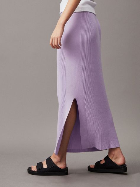 Falda Woven Label Morado Calvin Klein-3