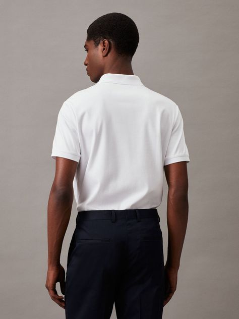 Polo Smoot Cotton Welt Blanco Calvin Klein-2