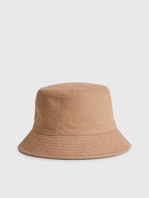 Gorro de pescador reversible de algodón orgánico Café Calvin Klein-4