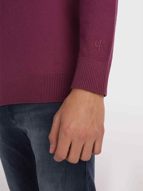 Sweater Institutional Essential Morado Calvin Klein-3