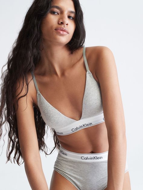 Sujetador de triángulo 020 Gris Calvin Klein-3