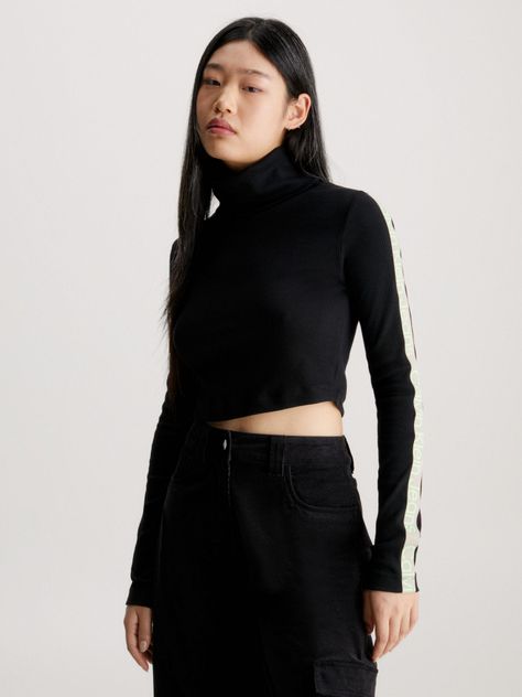 Polera Ls Elastic Crop Negro-0