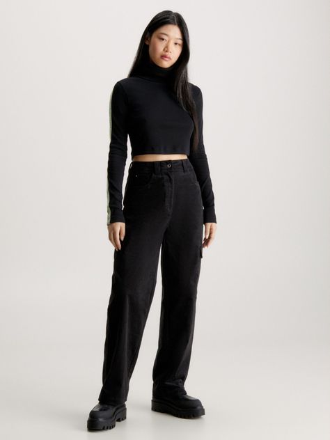 Polera Ls Elastic Crop Negro-1