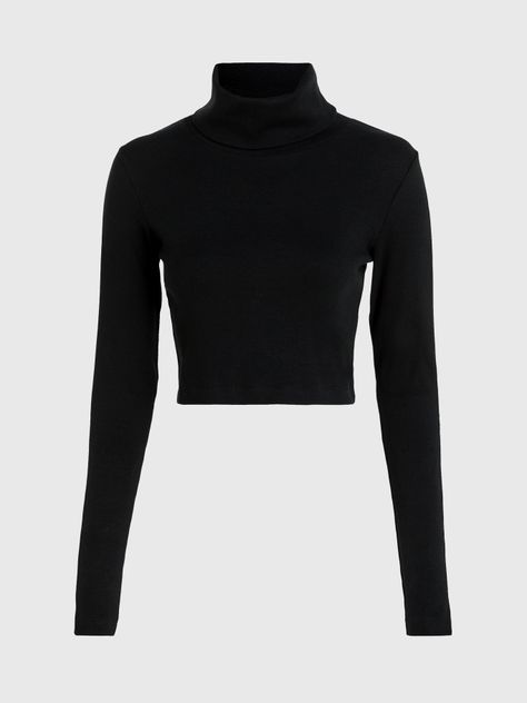 Polera Ls Elastic Crop Negro-4