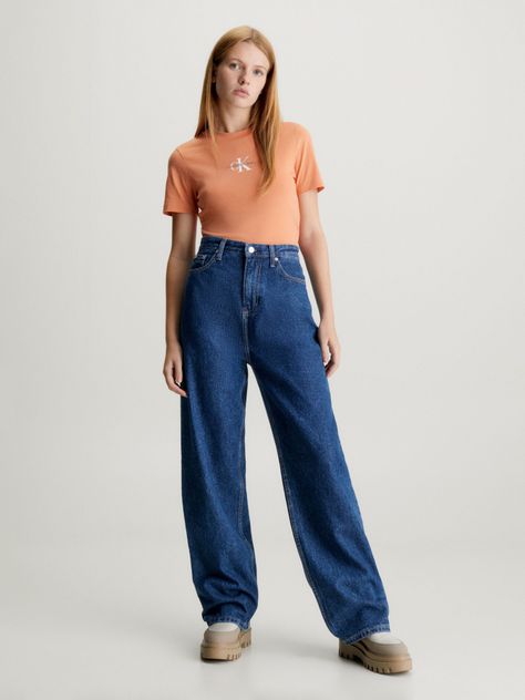 Polera Monologo Slim Fit Naranja-1