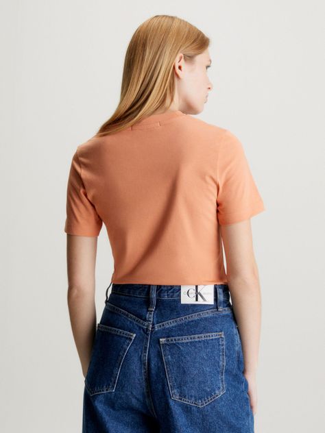 Polera Monologo Slim Fit Naranja-2