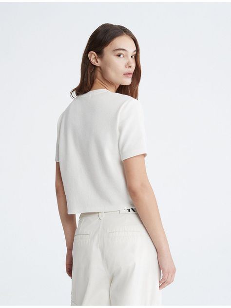 Camiseta corta con logo Blanco Calvin Klein-2