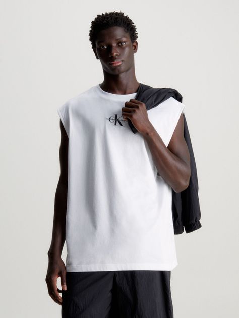 Polera Monologo Sleeveless Blanco Calvin Klein-0