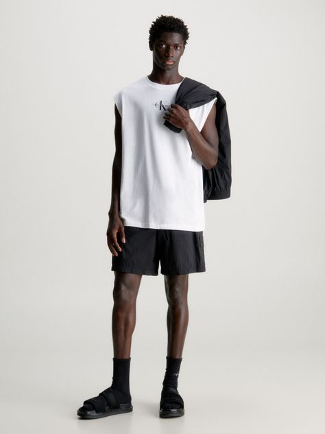 Polera Monologo Sleeveless Blanco Calvin Klein-1