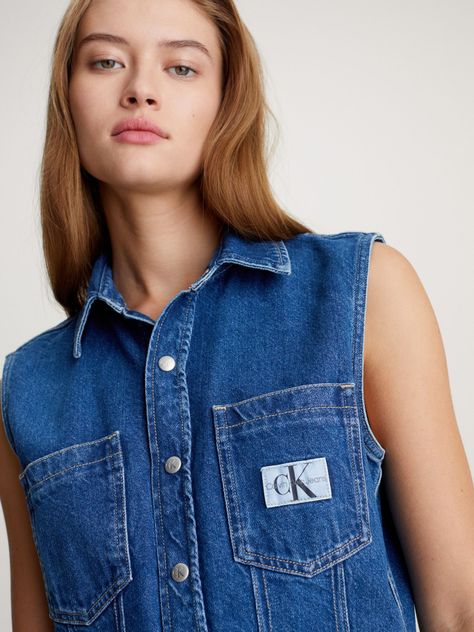 Blusa Sleeveless Lean Denim Azul Calvin Klein-3
