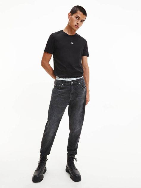 Camiseta Algodón Orgánico Monograma Negro Calvin Klein-1
