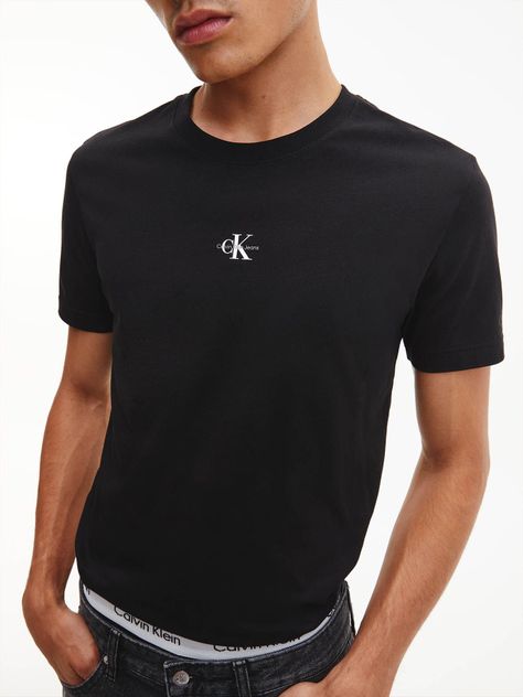 Camiseta Algodón Orgánico Monograma Negro Calvin Klein-3