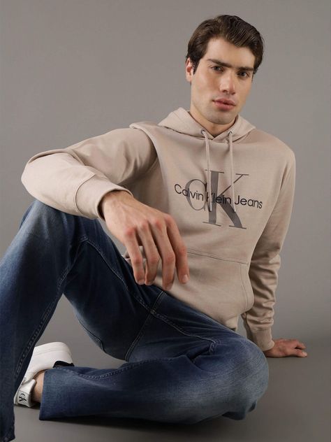 Polerón Gorro Seasonal CF Monologo Beige Calvin Klein-0