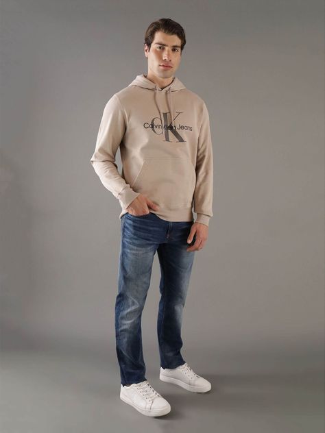 Polerón Gorro Seasonal CF Monologo Beige Calvin Klein-1
