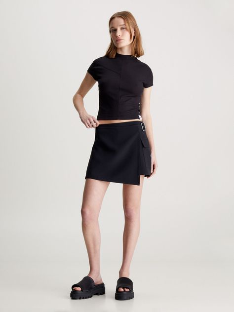 Falda Short Buckle Negro Calvin Klein-1