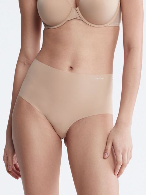 Calzón Hipster Alto Invisible Beige Calvin Klein-0