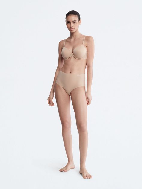 Calzón Hipster Alto Invisible Beige Calvin Klein-3