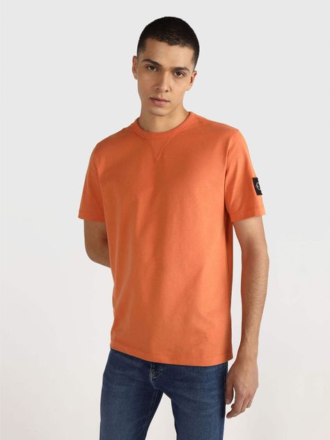 Polera Badge Regular Naranja Calvin Klein-0