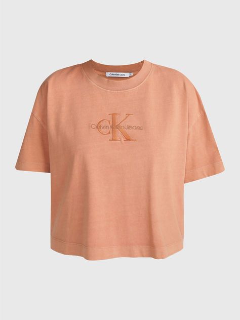 Polera Mineral Dye Monologo Naranja-4