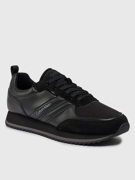Zapatilla de Cuero Top Lace Up Mix Negro Calvin Klein-0