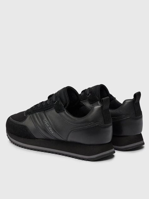 Zapatilla de Cuero Top Lace Up Mix Negro Calvin Klein-1