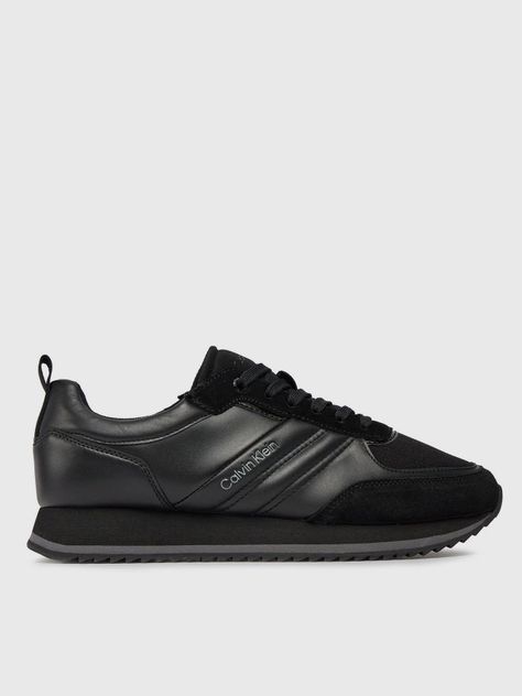 Zapatilla de Cuero Top Lace Up Mix Negro Calvin Klein-4