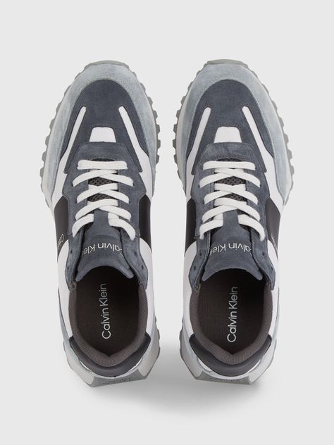 Zapatilla de Cuero Low Top Lace Mix Gris Calvin Klein-2