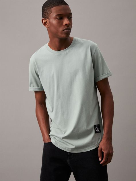 Polera Badge Turn Up Sleeve Gris Calvin Klein-0