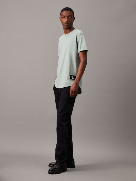 Polera Badge Turn Up Sleeve Gris Calvin Klein-1